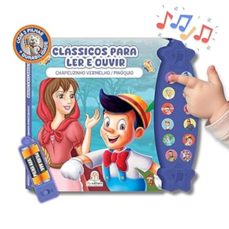 Clássicos para ler e ouvir - Chapeuzinho Vermelho e Pinóquio - Blu - Livros