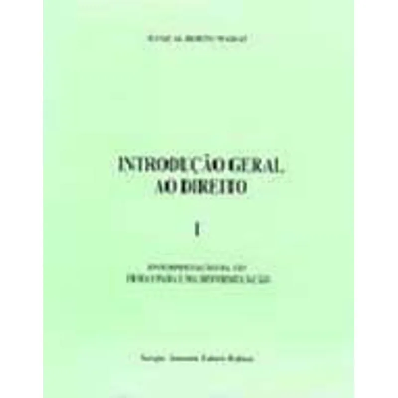 INTRODUÇAO GERAL AO DIREITO - VOL. I - INTERPRETAÇAO DA LEI