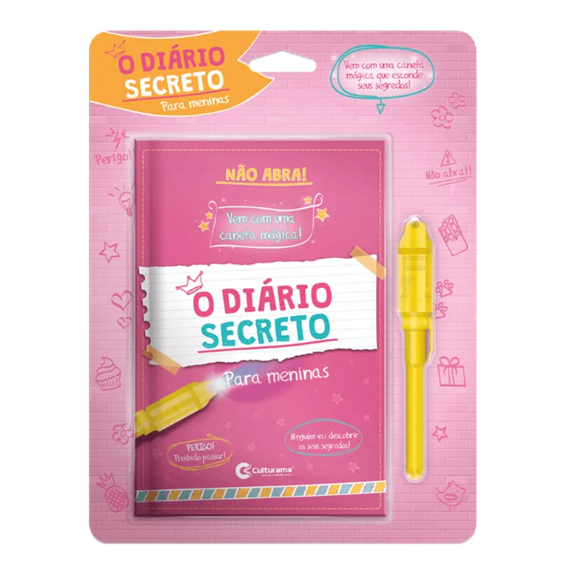 Diario Secreto Menina Com Caneta Magica De Tinta Invisível