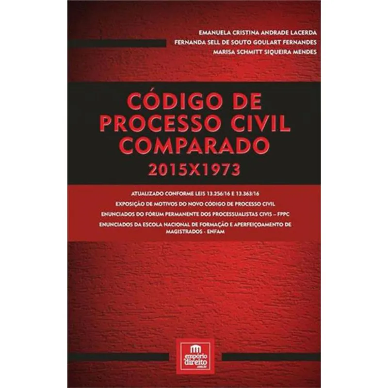 CODIGO DE PROCESSO CIVIL COMPARADO 2015X1973