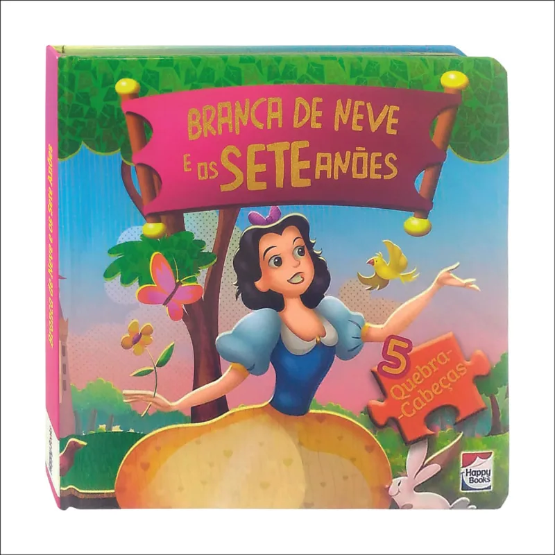 Livro - Clássicos em Quebra-Cabeças - Disney - Princesas - Branca de neve - Happy Books