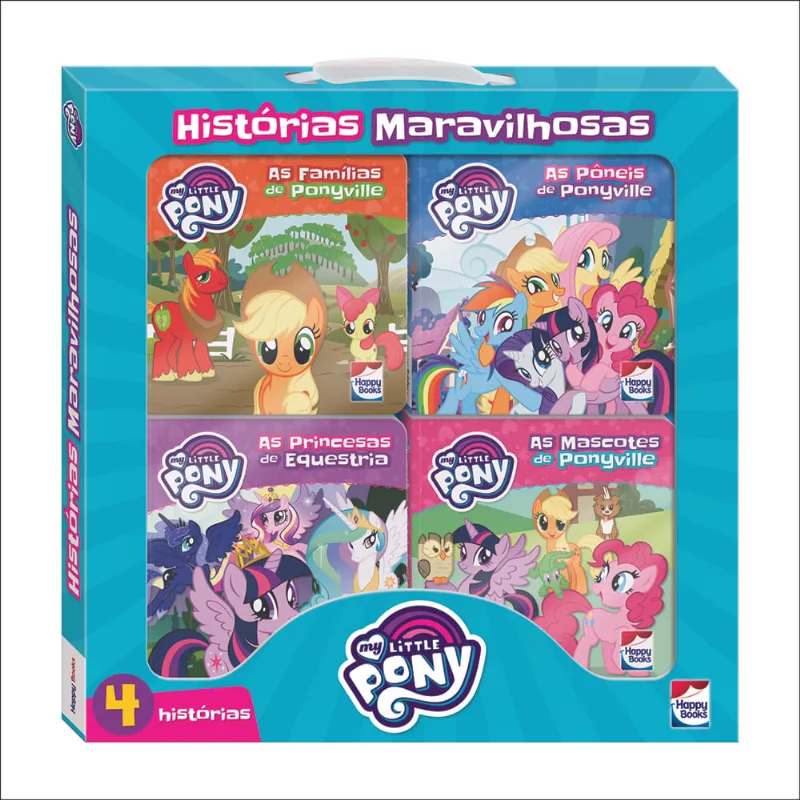 Livro Infantil - My Little Pony - Histórias Maravilhosas - Kit com 4 - Happy Books
