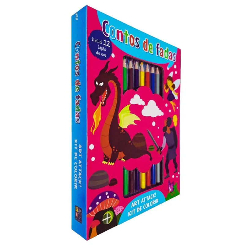 Art Attack! Kit De Colorir Com 12 Lápis De Cor : Contos De Fadas