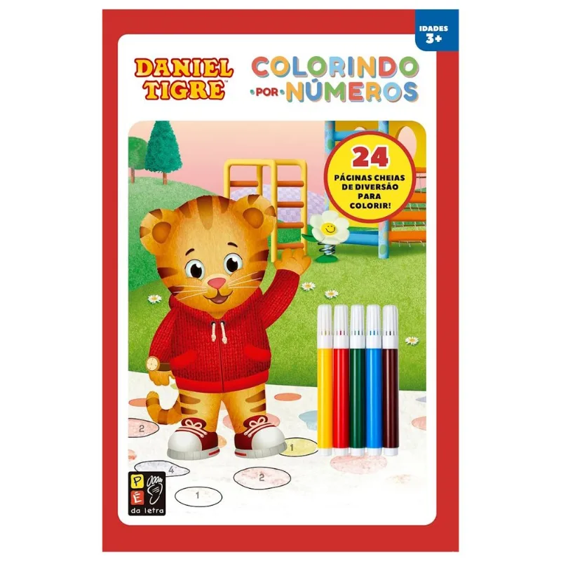 Livro Infantil Daniel Tigre - Colorindo Por Números - Com Canetinhas