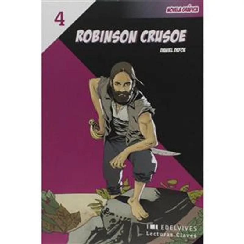 Livro Robinson Crusoé Nível 04 Col Lecturas Claves Manga Ed Elvives (MP)
