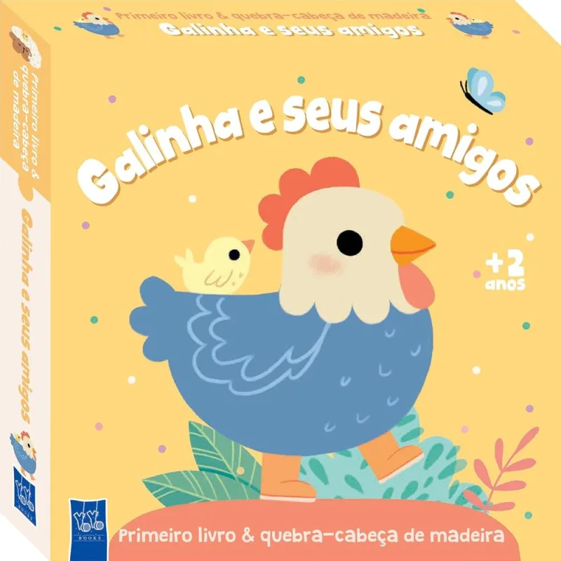 Primeiro Livro & Quebra-Cabeça De Madeira - Galinha E Seus Amigos - LC