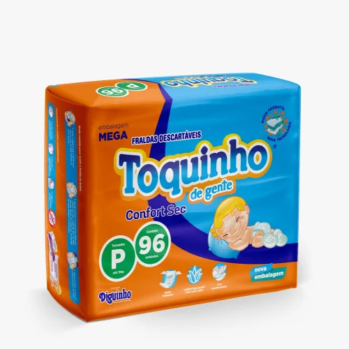 FRALDA DESCARTAVEL TOQUINHO CONFORT SEC MEGA COM 96 P - TOQUINHO