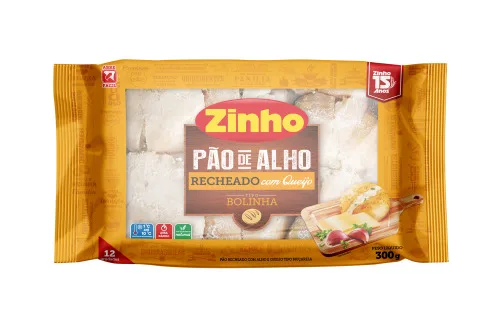 Pão De Alho Bolinha Recheio Tradicional Com Queijo Zinho Pacote 300g - ZINHO
