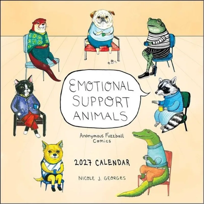2027 EMOTIONAL SUPPORT ANIMALS - WALL CALENDAR
